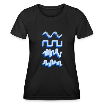 Synthesizer Synth Wavefroms - Frauen Funktions-T-Shirt - Schwarz - Vorne - AI Model Female 172 light (172cm)