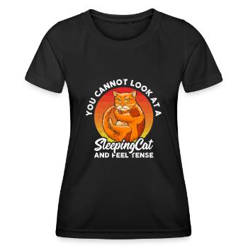 You can't look at a sleeping cat - Women's Functional T-Shirt - black - Front - AI Model Female 172 light (172cm)