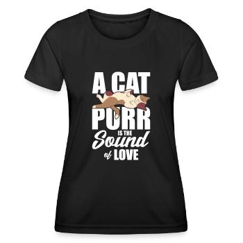 A cat purr is the sound of love - Women's Functional T-Shirt - black - Front - AI Model Female 172 light (172cm)