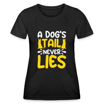 La queue d’un chien ne ment jamais - T-shirt sport Femme - noir - Devant - AI Model Female 172 light (172cm)