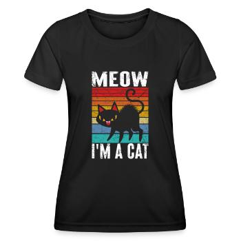 Miaou, je suis un chat - T-shirt sport Femme - noir - Devant - AI Model Female 172 light (172cm)
