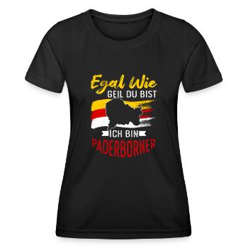 Egal Wie Geil Du Bist Ich Bin Padernborner - Frauen Funktions-T-Shirt - Schwarz - Vorne - AI Model Female 172 light (172cm)