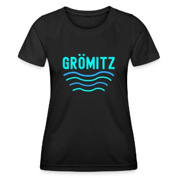 Grömitz Urlaub Ostsee - Frauen Funktions-T-Shirt - Schwarz - Vorne - AI Model Female 172 light (172cm)