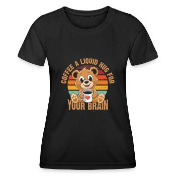 Café Une étreinte liquide pour votre cerveau - T-shirt sport Femme - noir - Devant - AI Model Female 172 light (172cm)