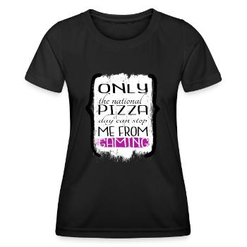 gift fun computer play baccalaureate and sleep - Women's Functional T-Shirt - black - Front - AI Model Female 172 light (172cm)