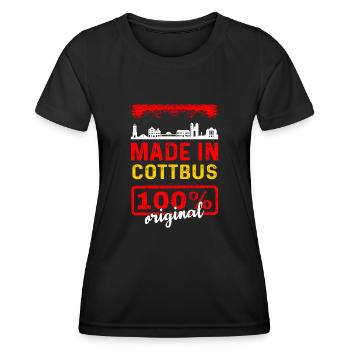 Cottbus - Frauen Funktions-T-Shirt - Schwarz - Vorne - AI Model Female 172 light (172cm)
