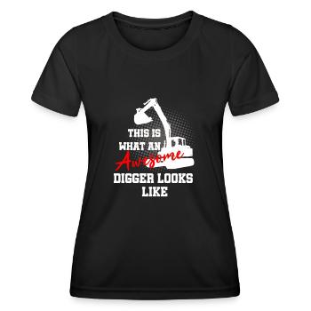 Opérateur de machinerie lourde pour opérateurs d’excavatrices - T-shirt sport Femme - noir - Devant - AI Model Female 172 light (172cm)