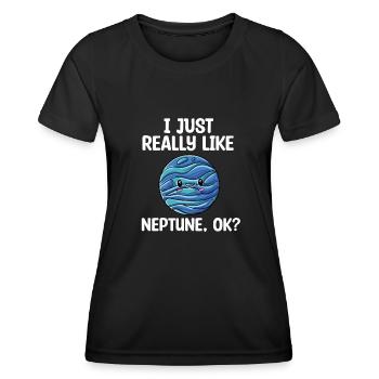 Neptun - Frauen Funktions-T-Shirt - Schwarz - Vorne - AI Model Female 172 light (172cm)