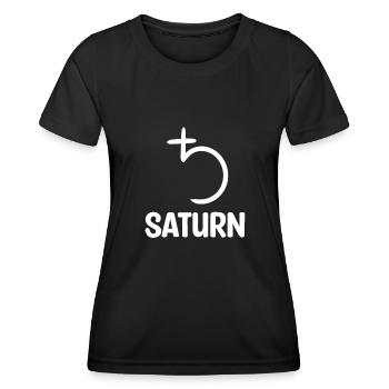 Saturn - Frauen Funktions-T-Shirt - Schwarz - Vorne - AI Model Female 172 light (172cm)