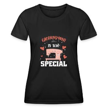 Grandma is Sew Special Sewing Machine Grandmother - Frauen Funktions-T-Shirt - Schwarz - Vorne - AI Model Female 172 light (172cm)