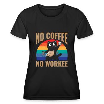 Pas de café, pas de workee - T-shirt sport Femme - noir - Devant - AI Model Female 172 light (172cm)