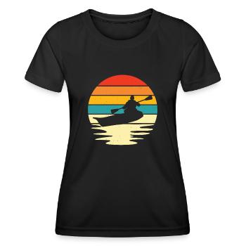 Kayak Design River et Sunset - T-shirt sport Femme - noir - Devant - AI Model Female 172 light (172cm)