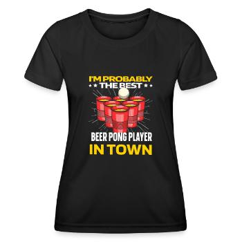 Beerpong Beer Ball Flunky Ball - Women's Functional T-Shirt - black - Front - AI Model Female 172 light (172cm)