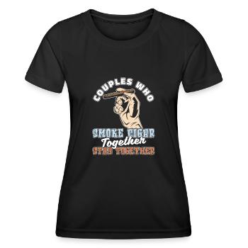 Paire de cigares - T-shirt sport Femme - noir - Devant - AI Model Female 172 light (172cm)