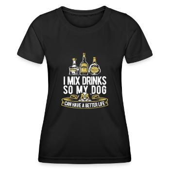 Barman Barman Chien - T-shirt sport Femme - noir - Devant - AI Model Female 172 light (172cm)
