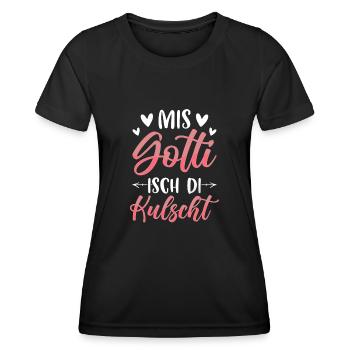 Mis Gotti Isch Di Kulscht Gotti Geschenk - Frauen Funktions-T-Shirt - Schwarz - Vorne - AI Model Female 172 light (172cm)