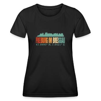 Freiburg - Frauen Funktions-T-Shirt - Schwarz - Vorne - AI Model Female 172 light (172cm)