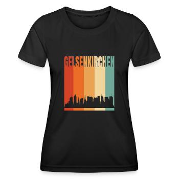 Gelsenkirchen - Frauen Funktions-T-Shirt - Schwarz - Vorne - AI Model Female 172 light (172cm)