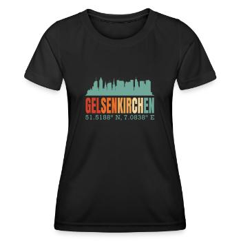 Gelsenkirchen - Frauen Funktions-T-Shirt - Schwarz - Vorne - AI Model Female 172 light (172cm)