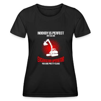 operator and heavy machinery operator - Women's Functional T-Shirt - black - Front - AI Model Female 172 light (172cm)