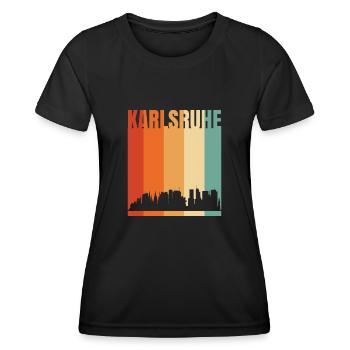 Karlsruhe - Frauen Funktions-T-Shirt - Schwarz - Vorne - AI Model Female 172 light (172cm)