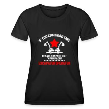 Heavy Equipment Operator and Excavator Operator Design - Women's Functional T-Shirt - black - Front - AI Model Female 172 light (172cm)