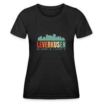 Leverkusen - Frauen Funktions-T-Shirt - Schwarz - Vorne - AI Model Female 172 light (172cm)