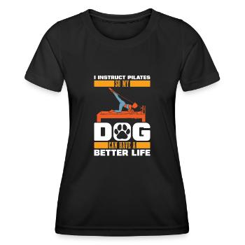 Pilates Trainer Dog - Women's Functional T-Shirt - black - Front - AI Model Female 172 light (172cm)