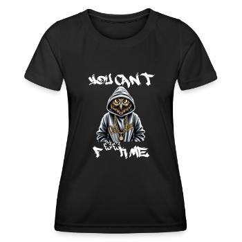 Eule - Frauen Funktions-T-Shirt - Schwarz - Vorne - AI Model Female 172 light (172cm)