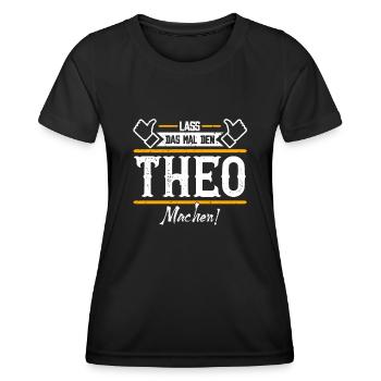 Theo Geschenkidee Geschenk Geburtstag - Frauen Funktions-T-Shirt - Schwarz - Vorne - AI Model Female 172 light (172cm)