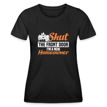 Propriétaires 2023 Nouvelle maison drôle de femmes - T-shirt sport Femme - noir - Devant - AI Model Female 172 light (172cm)