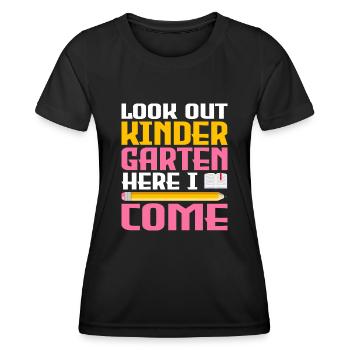 Kindergärtnerin-Kader, Der Spaß-Regenbogen-Farben - Frauen Funktions-T-Shirt - Schwarz - Vorne - AI Model Female 172 light (172cm)