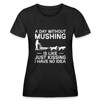 Alaska Mushing Dog Mushers Huskies - Women's Functional T-Shirt - black - Front - AI Model Female 172 light (172cm)