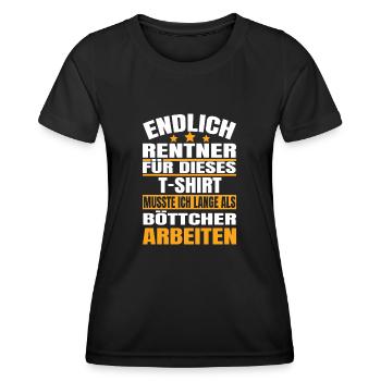 Endlich Rente 2023 Ruhestand Beruf Böttcher - Frauen Funktions-T-Shirt - Schwarz - Vorne - AI Model Female 172 light (172cm)