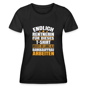 Endlich Rente 2023 Ruhestand Beruf Bankkauffrau - Frauen Funktions-T-Shirt - Schwarz - Vorne - AI Model Female 172 light (172cm)