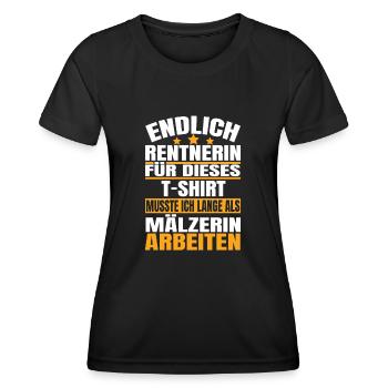 Endlich Rente 2023 Ruhestand Beruf Mälzerin - Frauen Funktions-T-Shirt - Schwarz - Vorne - AI Model Female 172 light (172cm)