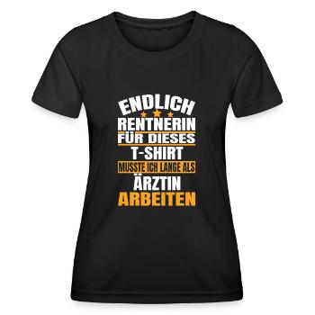 Endlich Rente 2023 Ruhestand Beruf Ärztin - Frauen Funktions-T-Shirt - Schwarz - Vorne - AI Model Female 172 light (172cm)