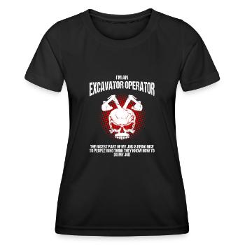operator and heavy machinery operator - Women's Functional T-Shirt - black - Front - AI Model Female 172 light (172cm)
