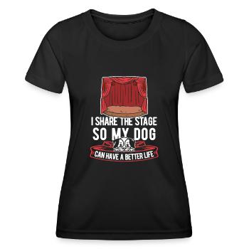 Acteur de théâtre Chien - T-shirt sport Femme - noir - Devant - AI Model Female 172 light (172cm)