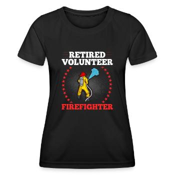 Pompiers volontaires - T-shirt sport Femme - noir - Devant - AI Model Female 172 light (172cm)