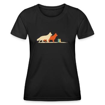 White Shepherd Puppies Shepherd Dogs - Women's Functional T-Shirt - black - Front - AI Model Female 172 light (172cm)
