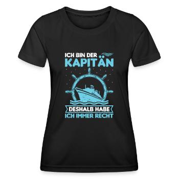 Kapitän Bootsschein Segeln Boot - Frauen Funktions-T-Shirt - Schwarz - Vorne - AI Model Female 172 light (172cm)