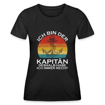 Kapitän Bootsschein Segeln Boot - Frauen Funktions-T-Shirt - Schwarz - Vorne - AI Model Female 172 light (172cm)