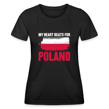 Pologne Drapeau polonais Mât - T-shirt sport Femme - noir - Devant - AI Model Female 172 light (172cm)