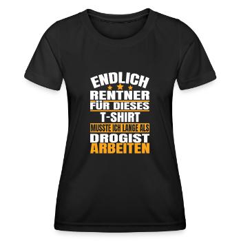Endlich Rente 2023 Ruhestand Beruf Drogist - Frauen Funktions-T-Shirt - Schwarz - Vorne - AI Model Female 172 light (172cm)