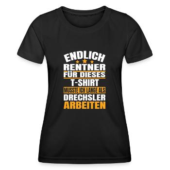 Endlich Rente 2023 Ruhestand Beruf Drechsler - Frauen Funktions-T-Shirt - Schwarz - Vorne - AI Model Female 172 light (172cm)