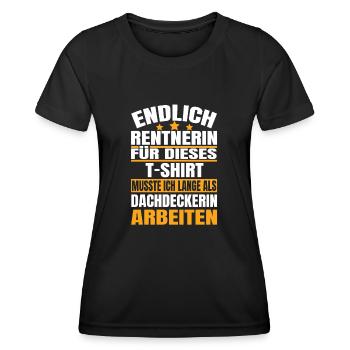 Endlich Rente 2023 Ruhestand Beruf Dachdeckerin - Frauen Funktions-T-Shirt - Schwarz - Vorne - AI Model Female 172 light (172cm)