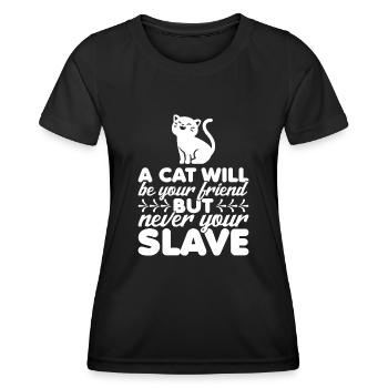 Un chat sera votre ami - T-shirt sport Femme - noir - Devant - AI Model Female 172 light (172cm)