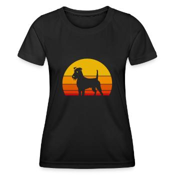 Irish Terrier - Frauen Funktions-T-Shirt - Schwarz - Vorne - AI Model Female 172 light (172cm)
