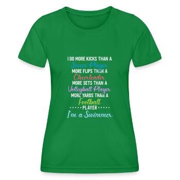 Lustiges Schwimmen Schwimmer - Frauen Funktions-T-Shirt - Kelly Green - Vorne - AI Model Female 172 dark (172cm)